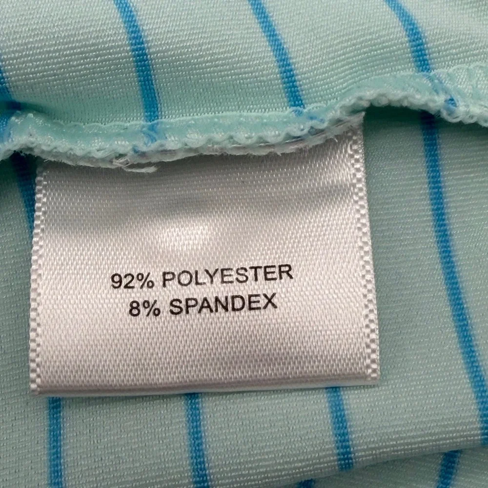 Peter Millar Summer Comfort Striped Golf Polo Shirt Mens XL Blue Teal Stripe